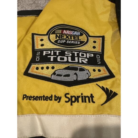 NASCAR NEXTEL Cup Series Sprint Pit Stop Tour 2005 Jacket Men’s Large Yellow - Picture 2 of 9